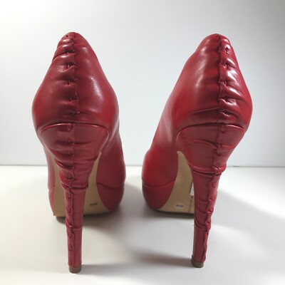 VINCE CAMUTO Red Nappa Leather Michelle Platform Heels 9M