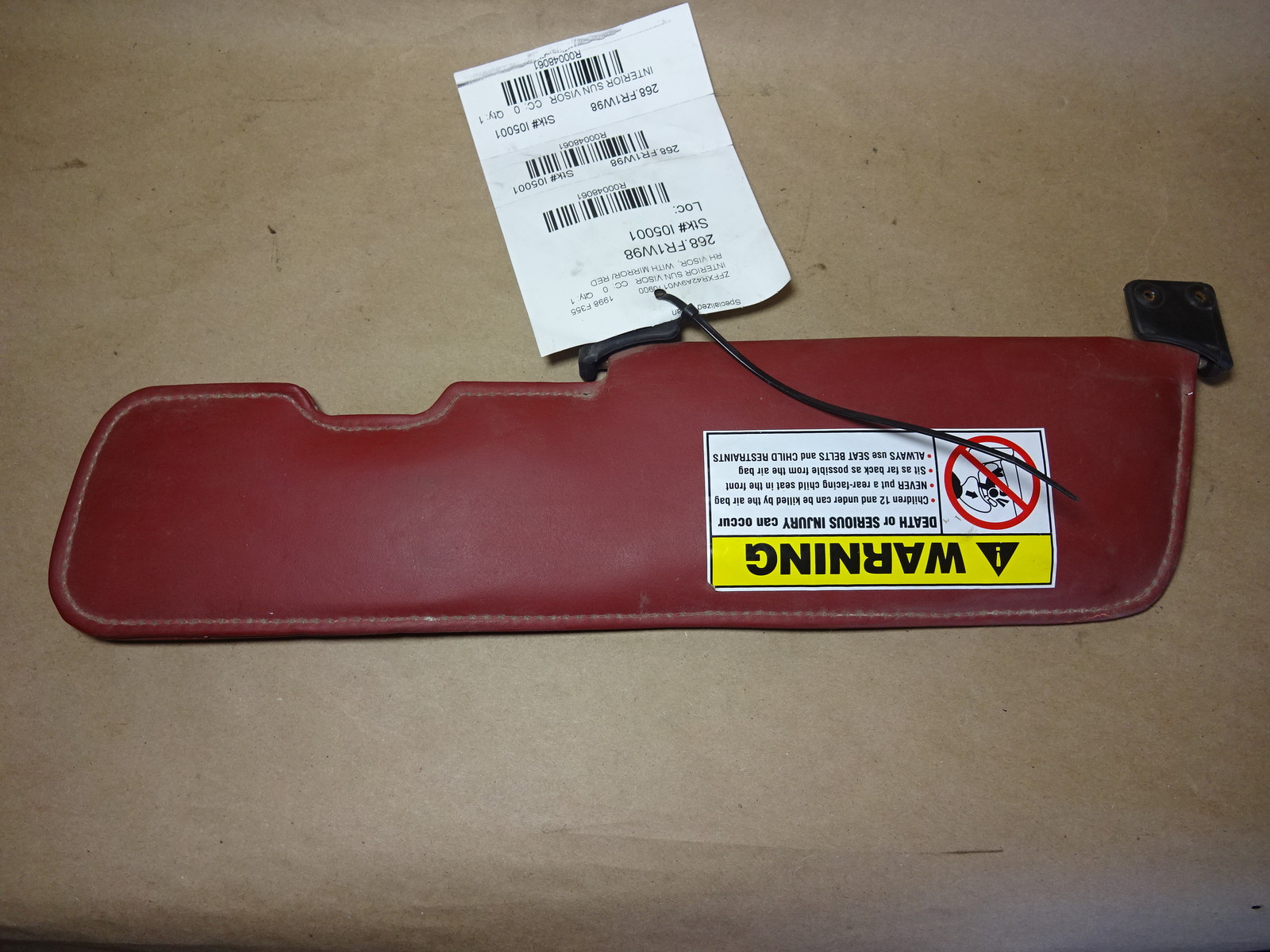 Ferrari 355 - Right RH Passenger Side Sun Visor # 64507600