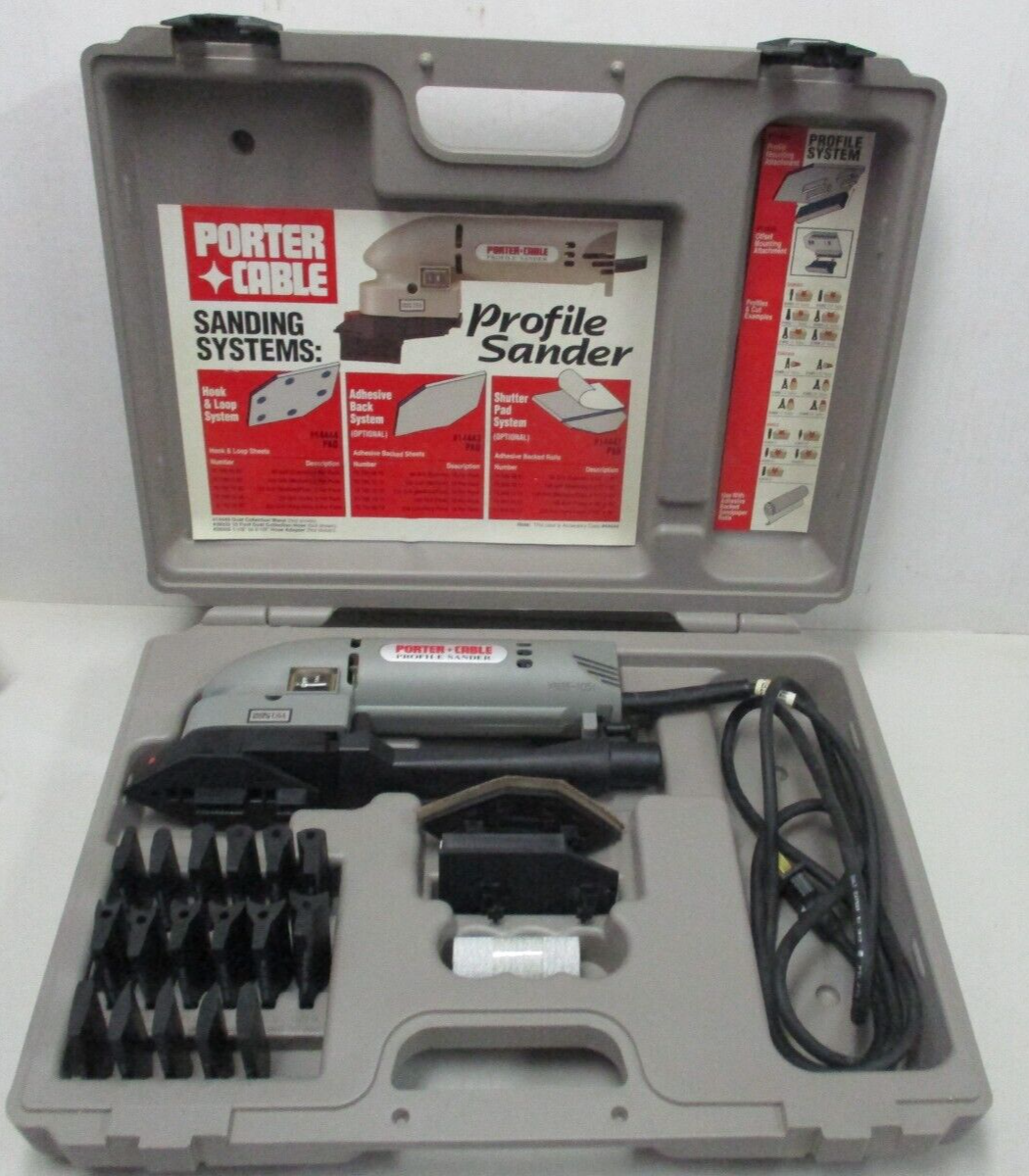 Porter Cable Profile Sander Model 444 With Case & Accessories eBay