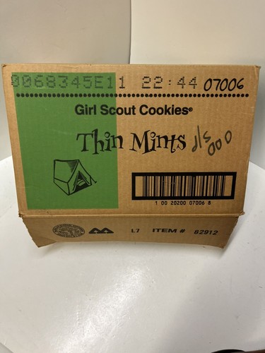 Vintage Girl Scout Cookies Thin Mints Case Cardboard Box Only - Picture 2 of 14
