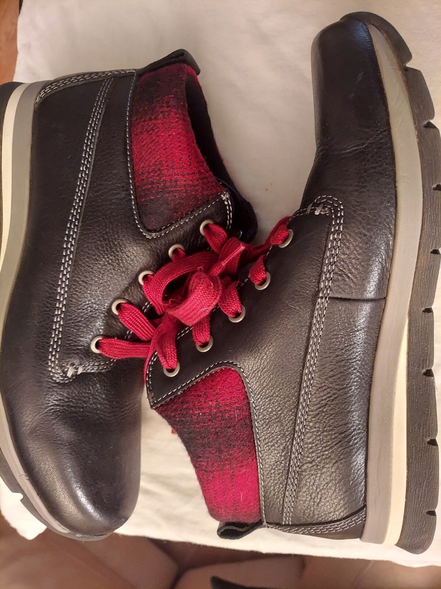 Bionica Women's Black Leather And Wool Wedge Boots Size - Main Image