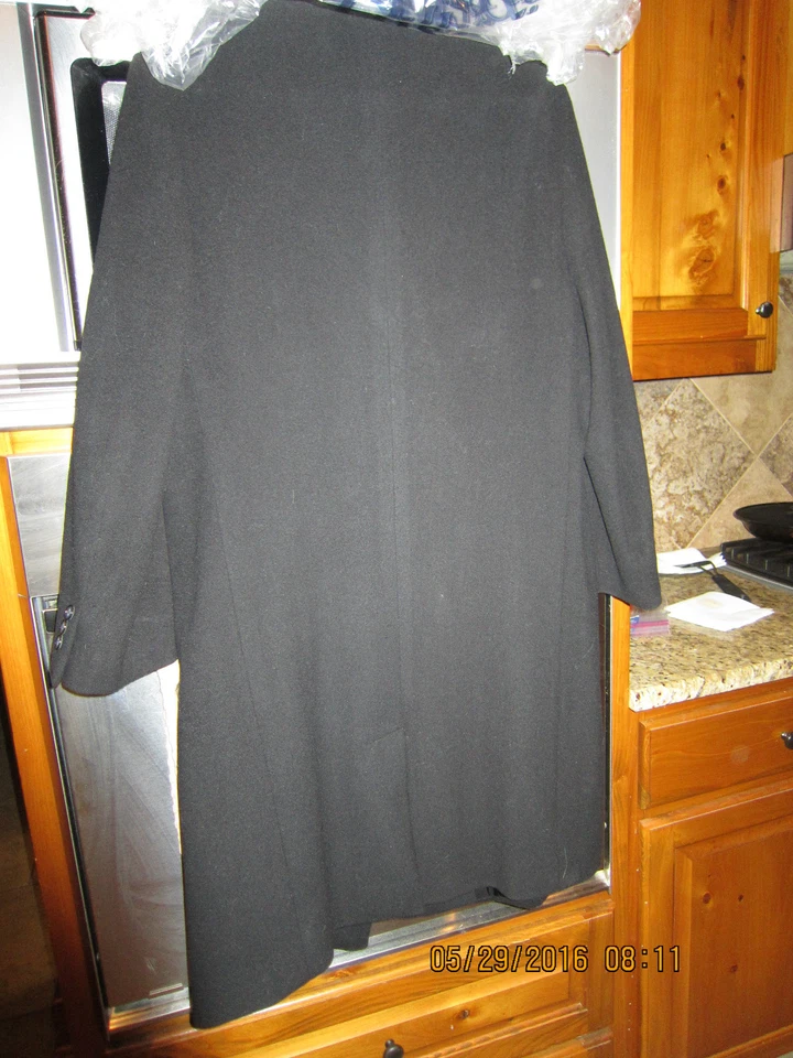 Abrigo negro largo completo Roundtree & York 100 % lana de cordero talla 44 regular alterado Foto 4 de 4