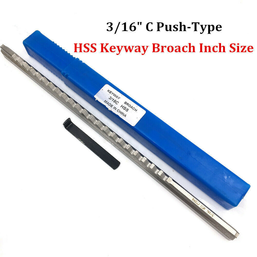 C Type 3/16 Inch Size HSS Cutter Push Keyway Broach CNC