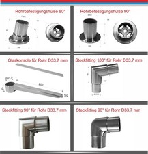 Edelstahl Rohrverbinder Glasplattenträger Steckfitting Hustenschutz Spuckschutz