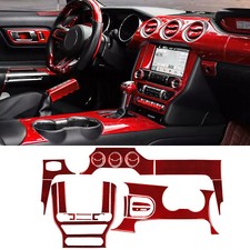 35pcs Red Carbon Fiber Kits Whole Interior Dash Trim For Ford Mustang 2015-2022