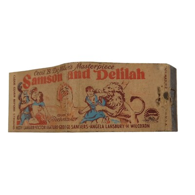 Samson Delilah Cecil DeMilles Paramount Movie Matchbook Cover 1950 Vintage