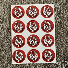 Scratch and Sniff Stickers Peppy Mints Candy Cane Christmas Sheet Of 12 Vintage