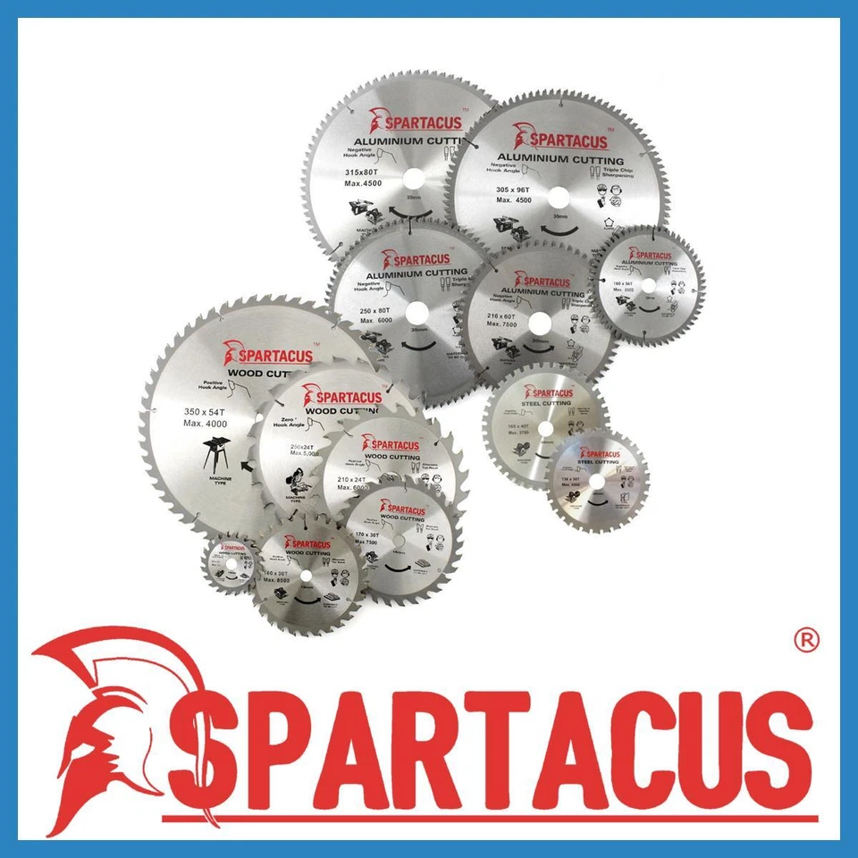 Spartacus Wood Metal Cut Circular Saw Blades 85 - 350 Bosch DeWalt Makita Festoo