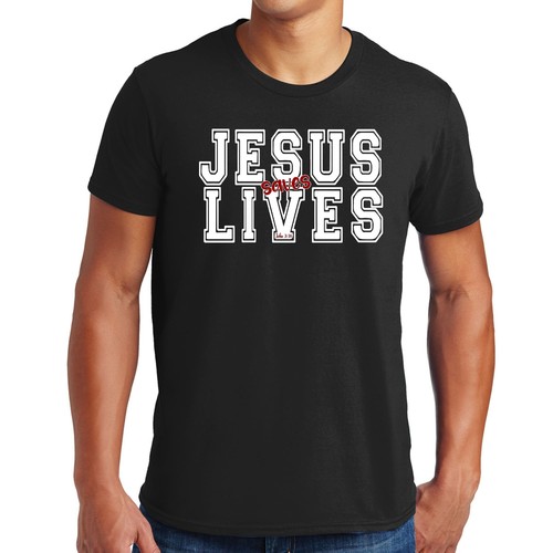 Herren Grafik T-Shirt Jesus rettet Leben weiß rot Illustration - Bild 11 von 72