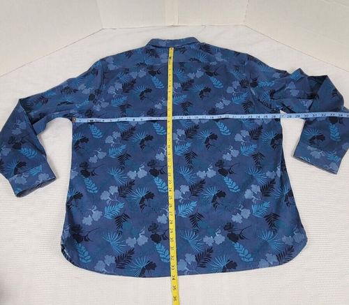 Lee Men's Blue Denim Stretch Button Down Shirt Long Sleeve XXL Cotton - Spandex - Picture 7 of 13