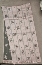 Vintage Rhodia France Baar Beards Top Hit Beaded Pearl Acetate Scarf Pink Gray