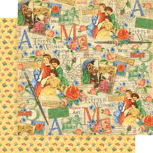 GRAPHIC 45 "LITTLE WOMEN" 8X8 PAPER PAD SISTERS FAMILY RETIRED SCRAPJACK'S PL - Picture 4 of 9