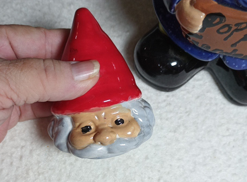 Pop Pop's Garden Hand Painted Gnome Candy Dish Ceramic Whimsical Decor 7"tall - Picture 14 of 16