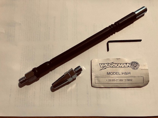 Workman H&H 7" Base Loaded Antenna 26-27 MHz (missing whip)