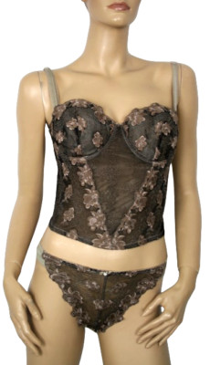 *NEUWERTIG* Hübsches WÄSCHE-SET von PARISA braun/beige KORSAGE + STRING M/36 75C