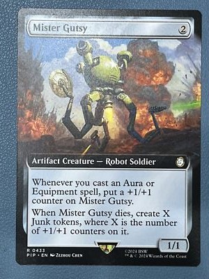 Mister Gutsy (Extended Art) Fallout MTG PIP