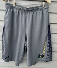 Under Armour Notre Dame Shorts Men Football Team Issue Team Gray Large