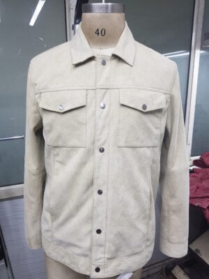 HSR Men's Soft Goat Suede Real Leather Stylish Look Western Denim Slim Jacket