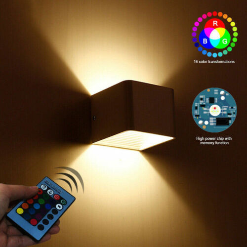 3W RGB LED Wandleuchte Wandlampe Flur Strahler Licht Up/Down Innen Fernbedienung - Bild 1 von 12