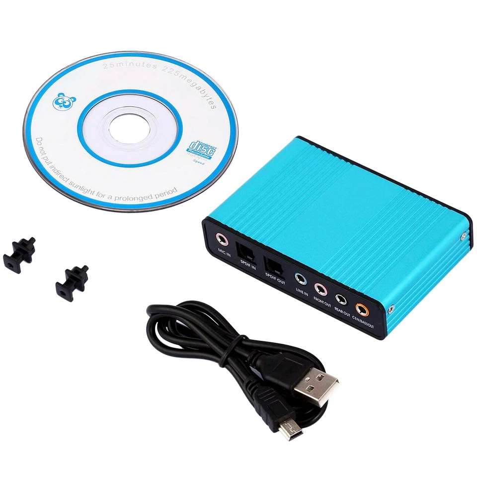 Adaptador de tarjeta de sonido USB externo de 6 canales 5.1 audio óptico computadora portátil notebook PC Foto 2 de 4