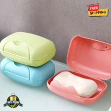 1 pc Portable Waterproof Travel Soap Box with Lock - Camping Bathroom Storage