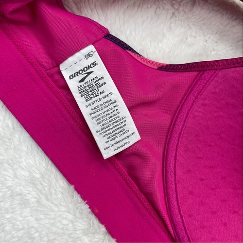 Brooks Uplift Crossback Moving Comfort Sports Bra XS 30C 30D 32C Pink Back Close - Picture 4 of 5