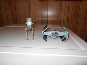 1995 star wars action fleet micro machines darth vader craft with little walker.