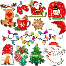 12 Pieces Christmas Refrigerator Magnets Christmas Gnomes Tree Snowflake Magnets