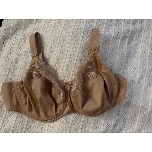 Elomi 38F Beige Lace Full Coverage Underwire Bra Supportive Plus Size