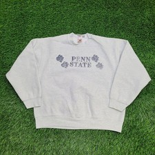 Vintage 90s Penn-State Sweatshirt Women Large 23x24 Gray USA