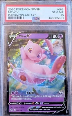 ✨Mew V Ultra RARE Pokemon Card PSA 10 GEM MINT Darkness Ablaze