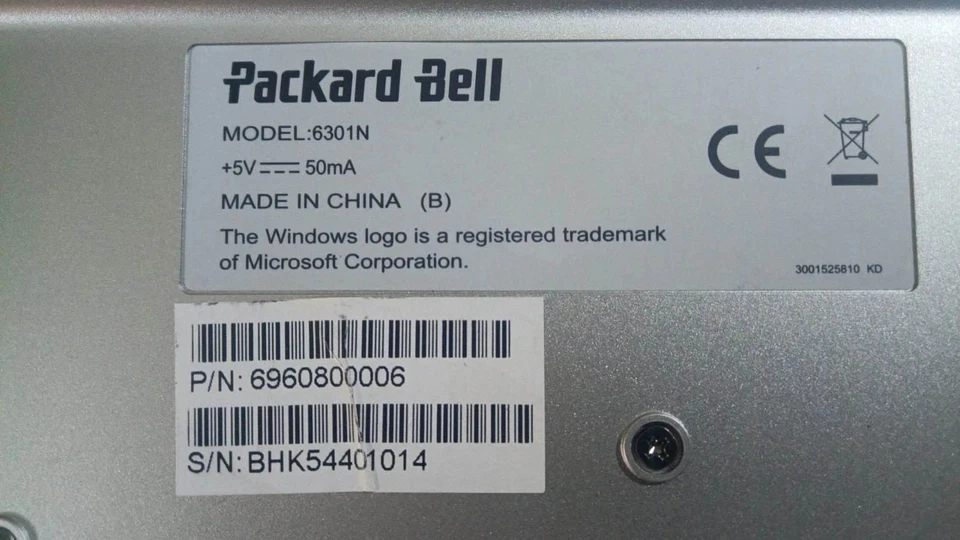 Tastiera PS2 Packard Bell 6301N usata layout Italiano 6960800006 BHK54401014 - Immagine 4 di 4