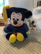 VTG Disney Mickey Mouse Grad Nite Bean Bag Plush 8" Mouseketoys Graduation NWT