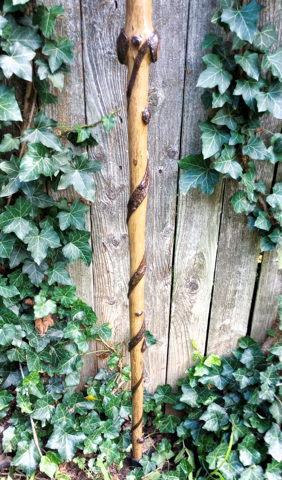 70" - Hand Carved - Finished - Twisted Maple Wood - Hiking Stick - Wizard Staff