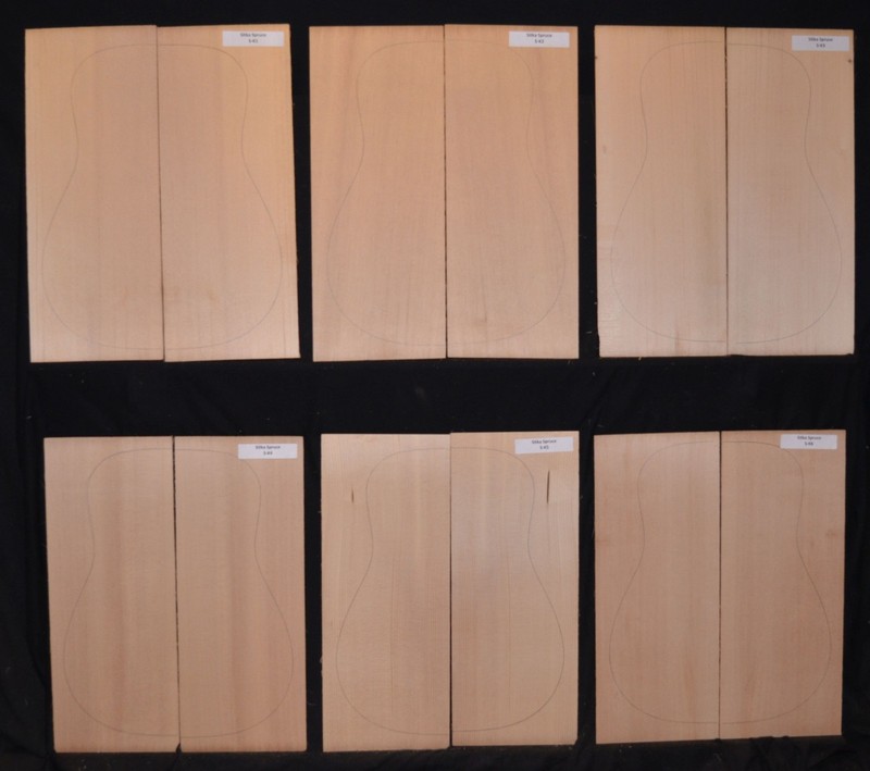 Luthier - Sitka Spruce Book matched Acoustic Guitar Soundboards - 6 sets