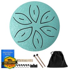 LTAXAF Steel Tongue Drum 6 Inch 11 Note Lake Blue