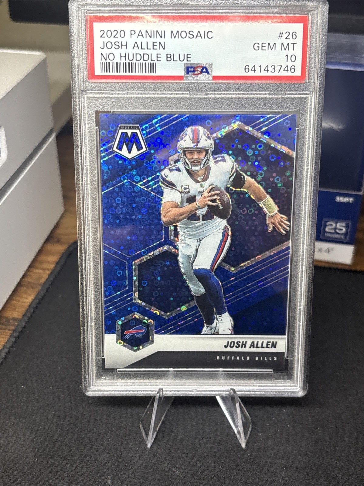 2021 Panini Mosaic Josh Allen No Huddle Blue /75 PSA 10