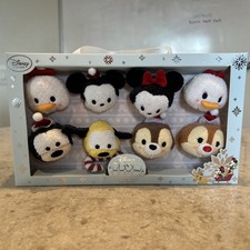 Disney Store 2015 TSUM TSUM Holiday 8 Piece Christmas Box Set Mickey Minnie NIB