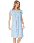NEW Blue Floral Sz Large Roomy Comfy Pajama Lounge Night Gown BLAIR