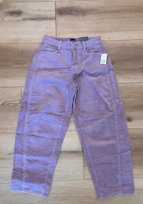 Gap Kids Girls Purple Barrel Corduroy High Rose Adjustable Waist Size 8