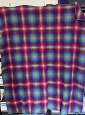 Woolrich 100 Wool 54x70 Throw Blanket Blue Plaid Cabincore