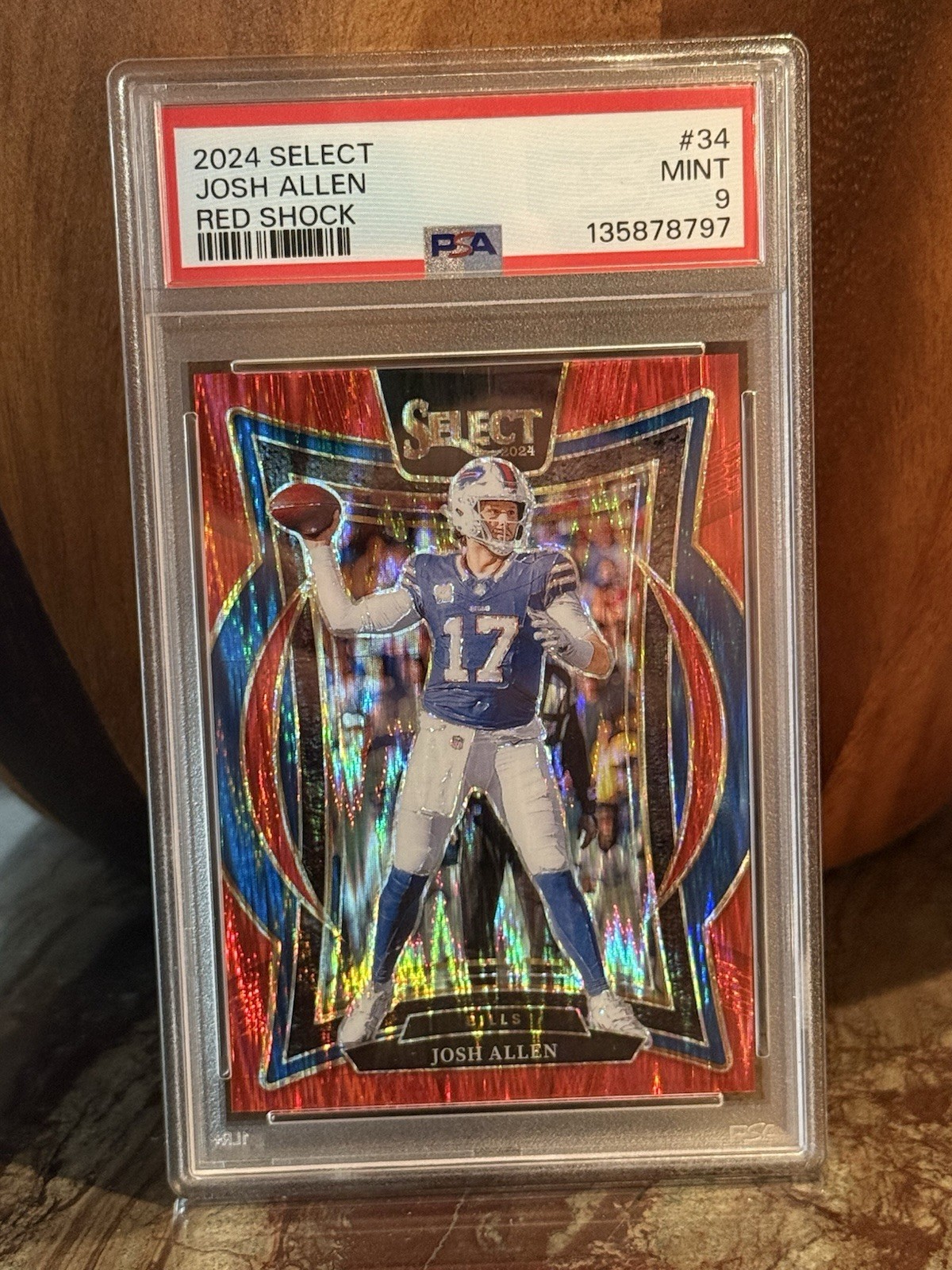 2024 Select RED SHOCK Josh Allen #'d 213/249 - PSA 9 BILLS view 1