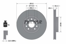 2x Textar Bremsscheibe Ø312mm vorne passend für VW Passat B6 B7 Tiguan 2.0 TDI