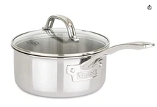 Viking 3-Ply Stainless Steel Saucepan Pot Glass Vented Lid 1.5 Quart  New
