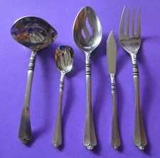 5 Piece Hostess Set Orleans CHERIE Stainless Flatware Japan Butter Sugar Ladle