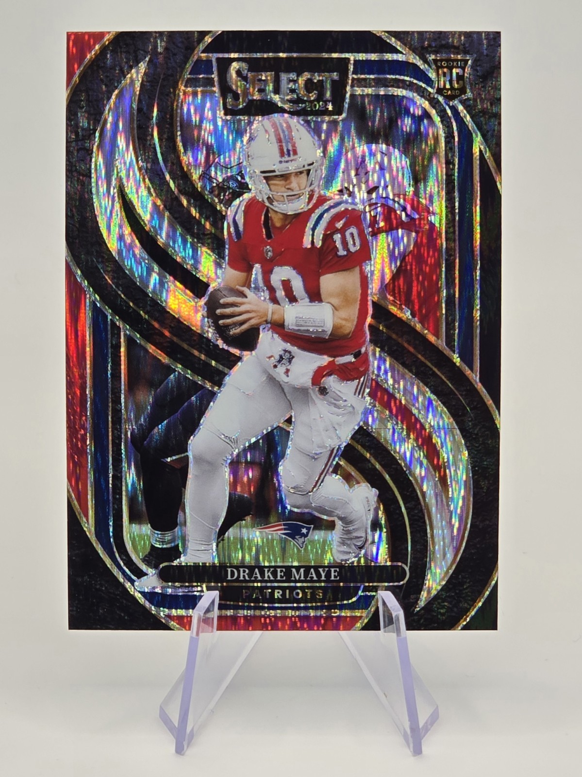 2024 Panini Select - Premier Level Drake Maye #113 Black & Red Shock Prizm RC 💎