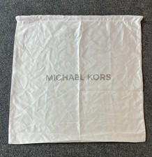 Michael Kors Large Drawstring Dust Bag White with Silver Logo 18  x18  