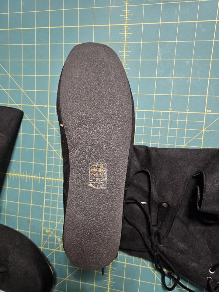 Botas LARP Renn Faire Villager - Terciopelo Talla 12/13 Grandes Foto 4 de 4