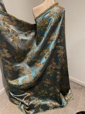 Gold Blue Green Metallic Brocade Fabric 58 Width Sold By Yard