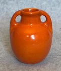 Stangl Pottery No. 2011 miniature vase w/ handles 2.5" EX 1920's Tangerine glaze